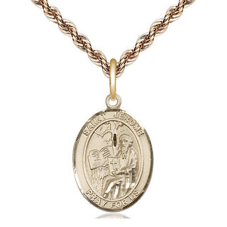 14kt Gold Filled Saint Jerome Medal Religious Jewelry Engraved Catholic Saint Jewelry