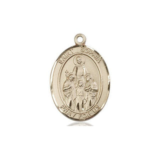 14kt Gold Saint Sophia Medal Engraved Catholic Saint Jewelry