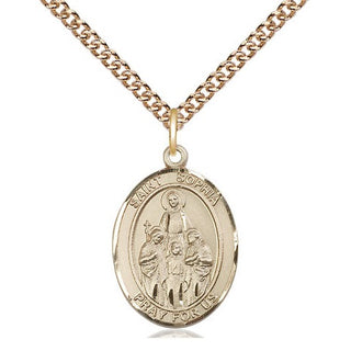 14kt Gold Saint Sophia Medal Engraved Catholic Saint Jewelry