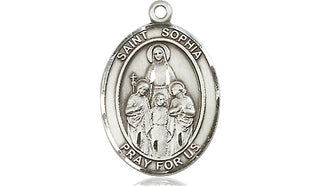 Sterling Silver Saint Sophia Medal Religious Jewelry Engraved Catholic Saint Jewelry