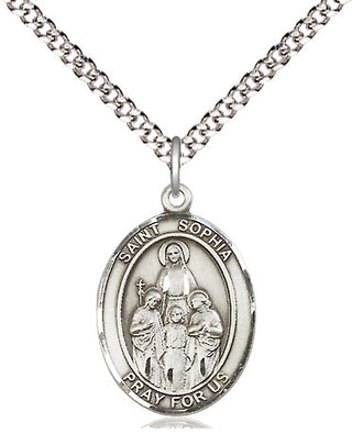 Sterling Silver Saint Sophia Medal Religious Jewelry Engraved Catholic Saint Jewelry