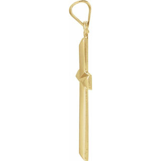 14K Yellow 27.7x16.4 mm Cross Pendant