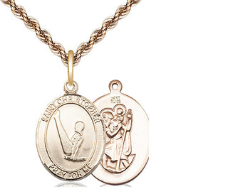14kt Gold Saint Christopher Gymnastics Medal