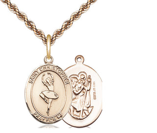 14kt Gold Filled Saint Christopher Dance Medal Religious Jewelry