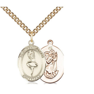 14kt Gold Saint Christopher Dance Medal