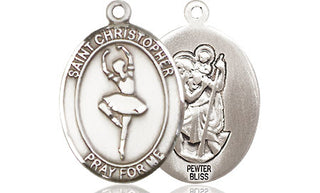 Pewter Saint Christopher Dance Medal