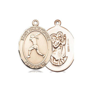 14kt Gold Filled Saint Christopher Softball Medal