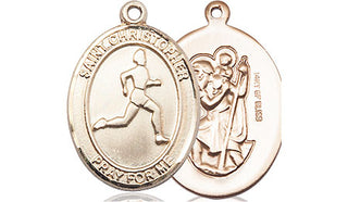 14kt Gold Filled Saint Christopher Track&Field Medal