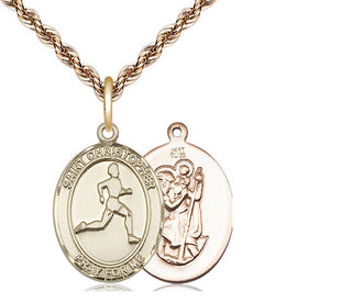 14kt Gold Saint Christopher Track&Field Medal