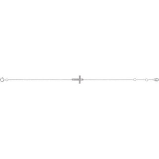 Platinum Engravable Cross 6 1/2-7 1/2" Bracelet