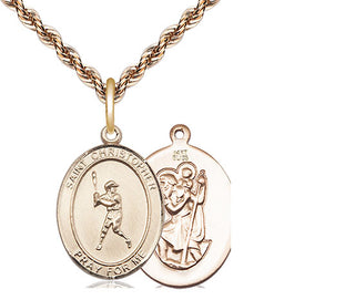 14kt Gold Saint Christopher Baseball Medal