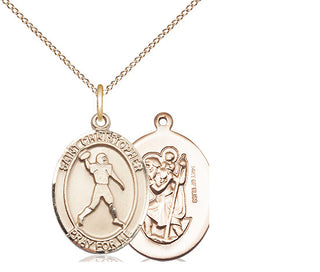 14kt Gold Filled Saint Christopher Football Medal Religious Jewelry