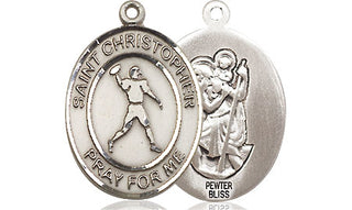 Pewter Saint Christopher Football Medal