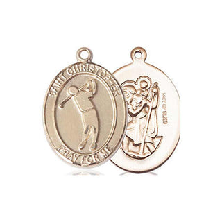 14kt Gold Filled Saint Christopher Golf Medal