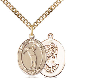 14kt Gold Saint Christopher Golf Medal