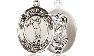 Pewter Saint Christopher Golf Medal