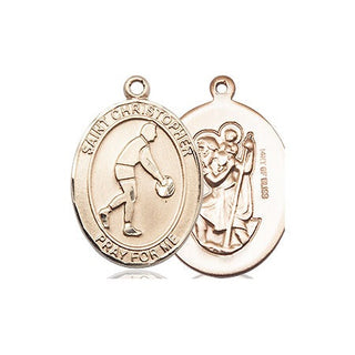 14kt Gold Filled Saint Christopher Basketball Medal