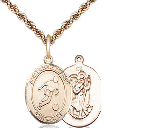 14kt Gold Saint Christopher Soccer Medal