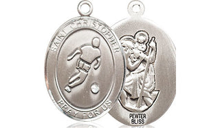 Pewter Saint Christopher Soccer Medal