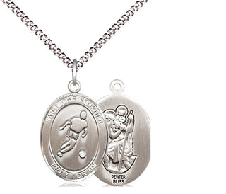 Pewter Saint Christopher Soccer Medal Religious Jewelry