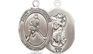 Pewter Saint Christopher Ice Hockey Medal