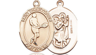 14kt Gold Filled Saint Christopher Tennis Medal
