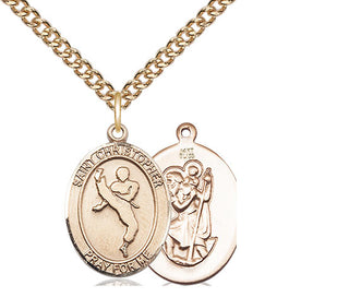 14kt Gold Saint Christopher Martial Arts Medal