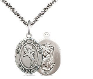 Sterling Silver Saint Christopher Martial Arts Medal Religious Jewelry