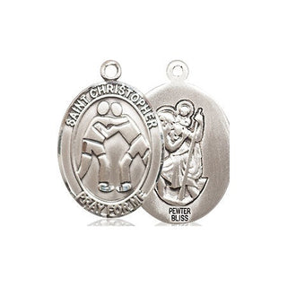 Pewter Saint Christopher Wrestling Medal