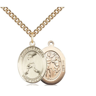 14kt Gold Saint Sebastian Baseball Medal