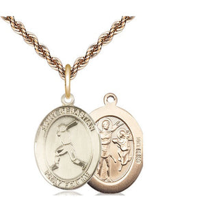 14kt Gold Saint Sebastian Baseball Medal