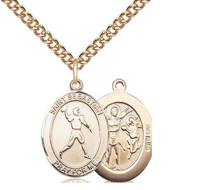 14kt Gold Saint Sebastian Football Medal
