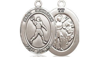 Pewter Saint Sebastian Football Medal