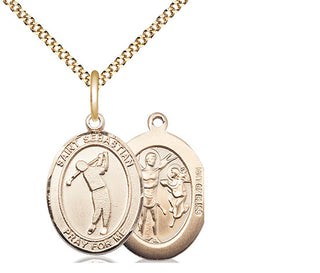 14kt Gold Filled Saint Sebastian Golf Medal Religious Jewelry