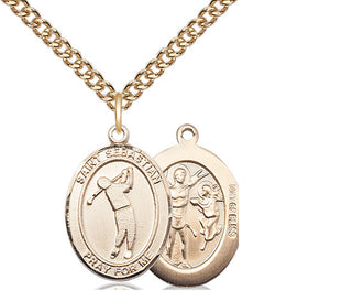 14kt Gold Filled Saint Sebastian Golf Medal Religious Jewelry