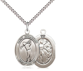 Pewter Saint Sebastian Golf Medal Religious Jewelry