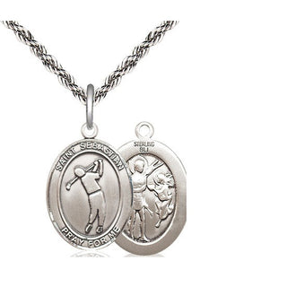 Sterling Silver Saint Sebastian Golf Medal Religious Jewelry