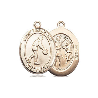 14kt Gold Saint Sebastian Basketball Medal