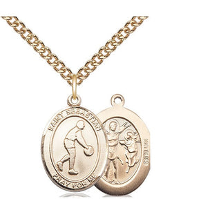 14kt Gold Saint Sebastian Basketball Medal