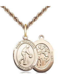 14kt Gold Saint Sebastian Basketball Medal