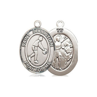 Pewter Saint Sebastian Basketball Medal