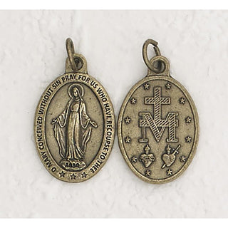 Bulk 1 inch Premium Miraculous Medals in Brass Tone Finish - 2 options