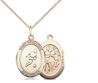 14kt Gold Filled Saint Sebastian Soccer Medal Religious Jewelry
