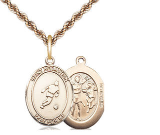 14kt Gold Filled Saint Sebastian Soccer Medal Religious Jewelry
