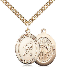 14kt Gold Saint Sebastian Soccer Medal