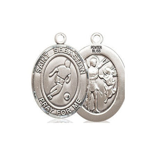 Pewter Saint Sebastian Soccer Medal