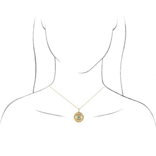 Platinum Natural Turquoise & 1/6 CTW Natural Diamond Evil Eye Pendant