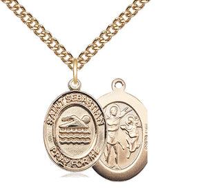 14kt Gold Saint Sebastian Swimming Medal