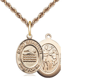 14kt Gold Saint Sebastian Swimming Medal