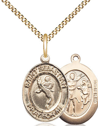 14kt Gold Filled Saint Sebastian Martial Arts Medal Religious Jewelry